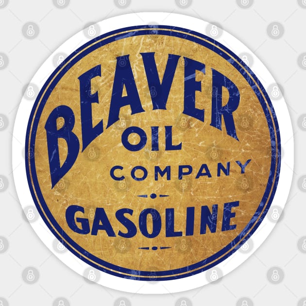 Beaver Oil Sticker by Midcenturydave